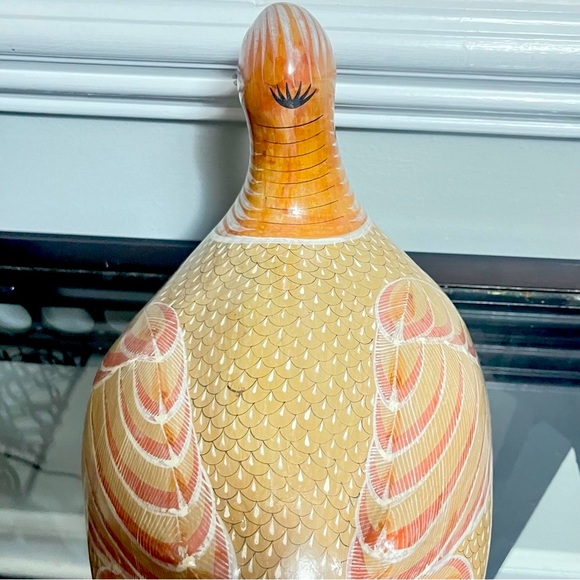 Large Vintage Tonala Mexican Duck Made in Mexico Hand Crafted & Painted Pottery - Picture 4 of 10